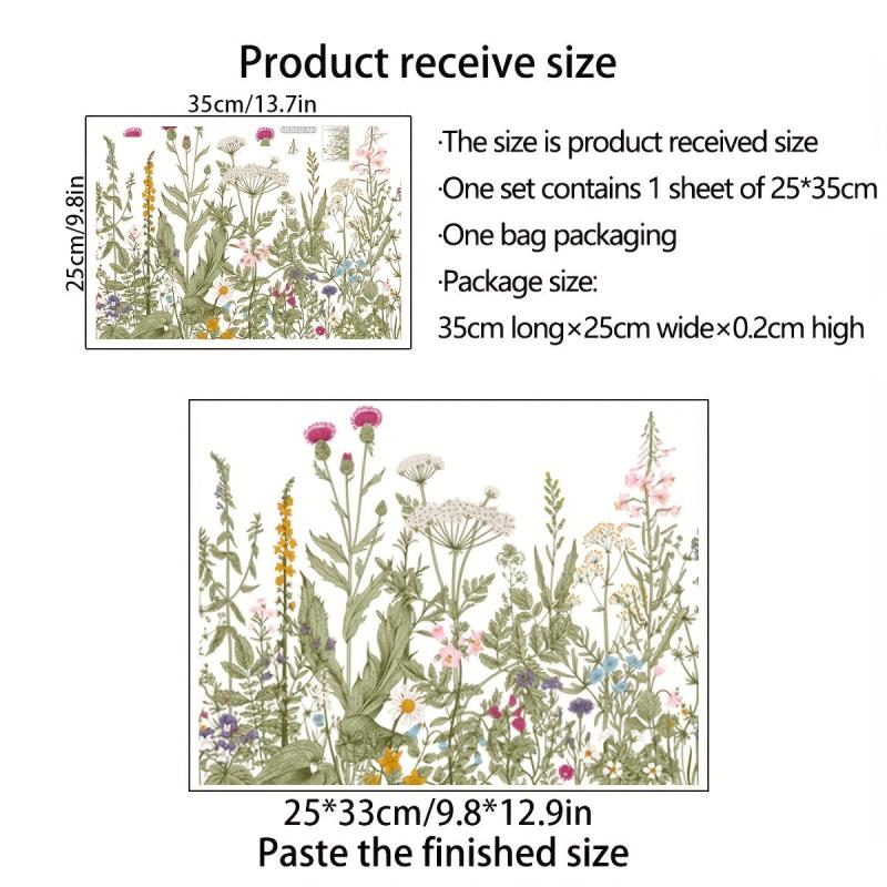 Flower Toilet Decal Clear Herb Flower Decorative Stickers For Bathroom Toilet