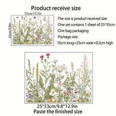 Flower Toilet Decal Clear Herb Flower Decorative Stickers For Bathroom Toilet