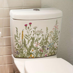 Flower Toilet Decal Clear Herb Flower Decorative Stickers For Bathroom Toilet