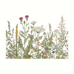 Flower Toilet Decal Clear Herb Flower Decorative Stickers For Bathroom Toilet