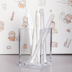 Acrylic Pen Holder Makeup Brush Storage Container Stationery Organizer