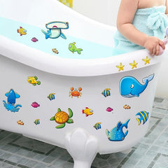 6pcs Non Slip Sea Animal Bathroom Stickers for Kids and Adults