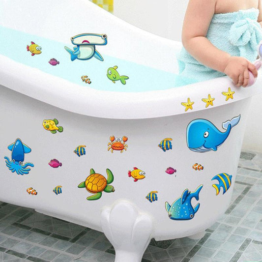 6pcs Non Slip Sea Animal Bathroom Stickers for Kids and Adults