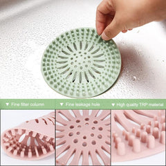 Silicone Hair Catcher Shower Drain Covers Easy Install Clean Bathroom Kitchen