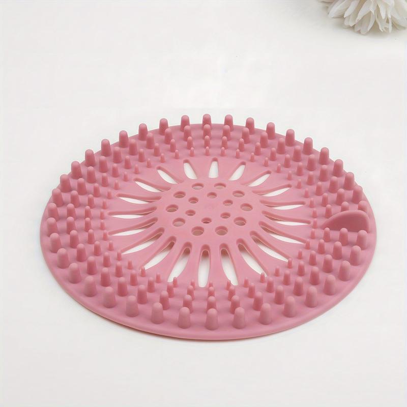 Silicone Hair Catcher Shower Drain Covers Easy Install Clean Bathroom Kitchen