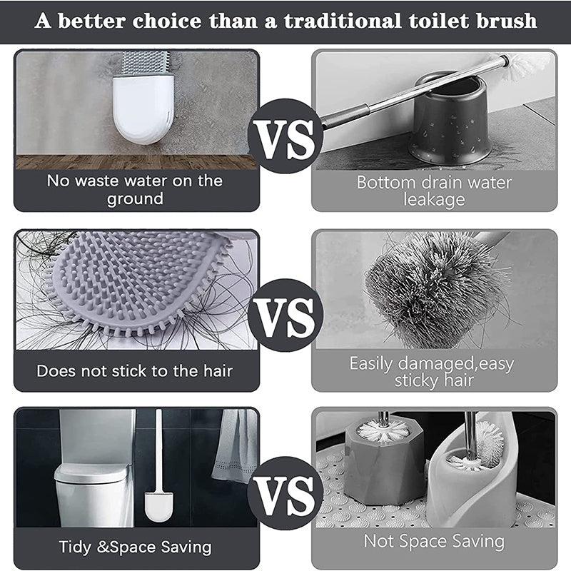 Long Handle Cleaning Brush for Toilet Bathroom with Holder Box