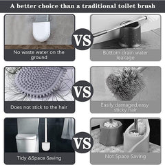 Long Handle Cleaning Brush for Toilet Bathroom with Holder Box