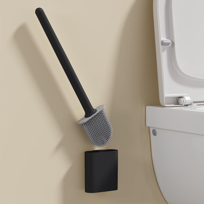 Long Handle Cleaning Brush for Toilet Bathroom with Holder Box