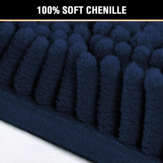 Soft Absorbent Shag Shower Mat Non Slip Bathroom Rug Navy