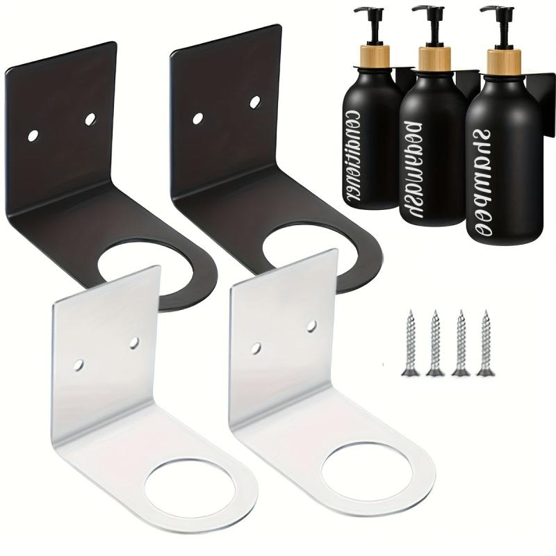 3pcs Shampoo Body Wash Bottle Hanging Rack Stainless Steel Hand Sanitizer Hook