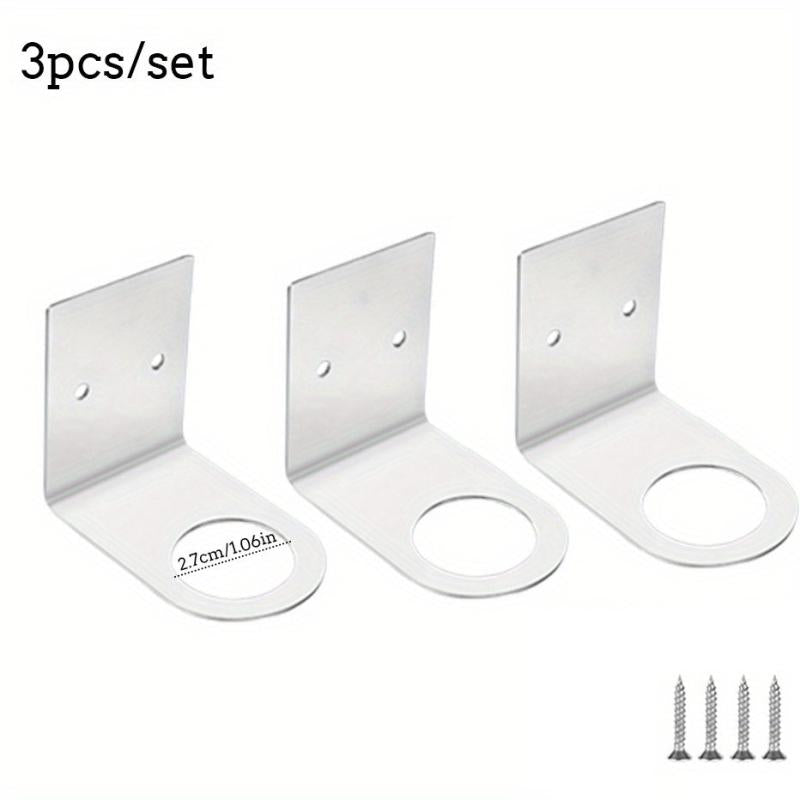 3pcs Shampoo Body Wash Bottle Hanging Rack Stainless Steel Hand Sanitizer Hook