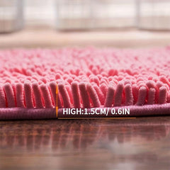 Chenille Bath Rug Soft Non Slip Absorbent Bath Mat
