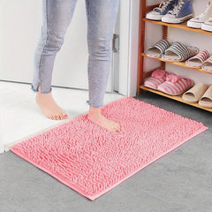Chenille Bath Rug Soft Non Slip Absorbent Bath Mat