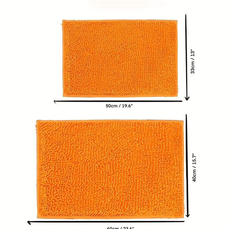 Chenille Bath Rug Soft Non Slip Absorbent Bath Mat