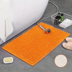 Chenille Bath Rug Soft Non Slip Absorbent Bath Mat