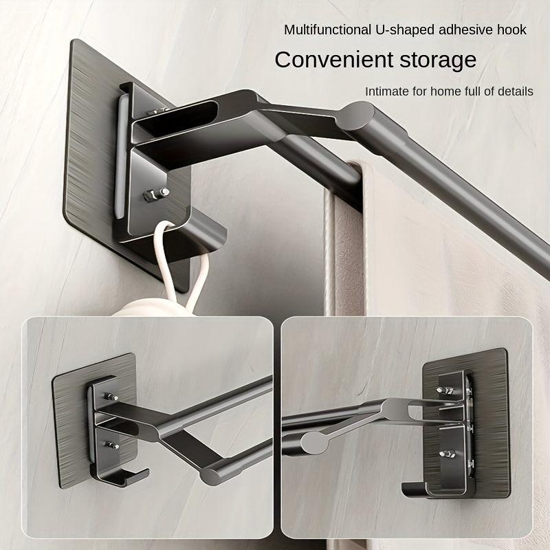 Space Aluminum Towel Bar Wall Mounted Towel Holder with Double Rods