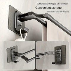 Space Aluminum Towel Bar Wall Mounted Towel Holder with Double Rods