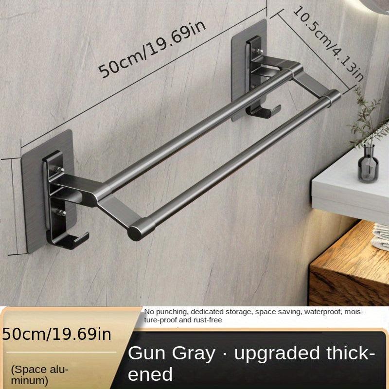 Space Aluminum Towel Bar Wall Mounted Towel Holder with Double Rods