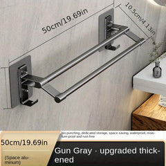 Space Aluminum Towel Bar Wall Mounted Towel Holder with Double Rods