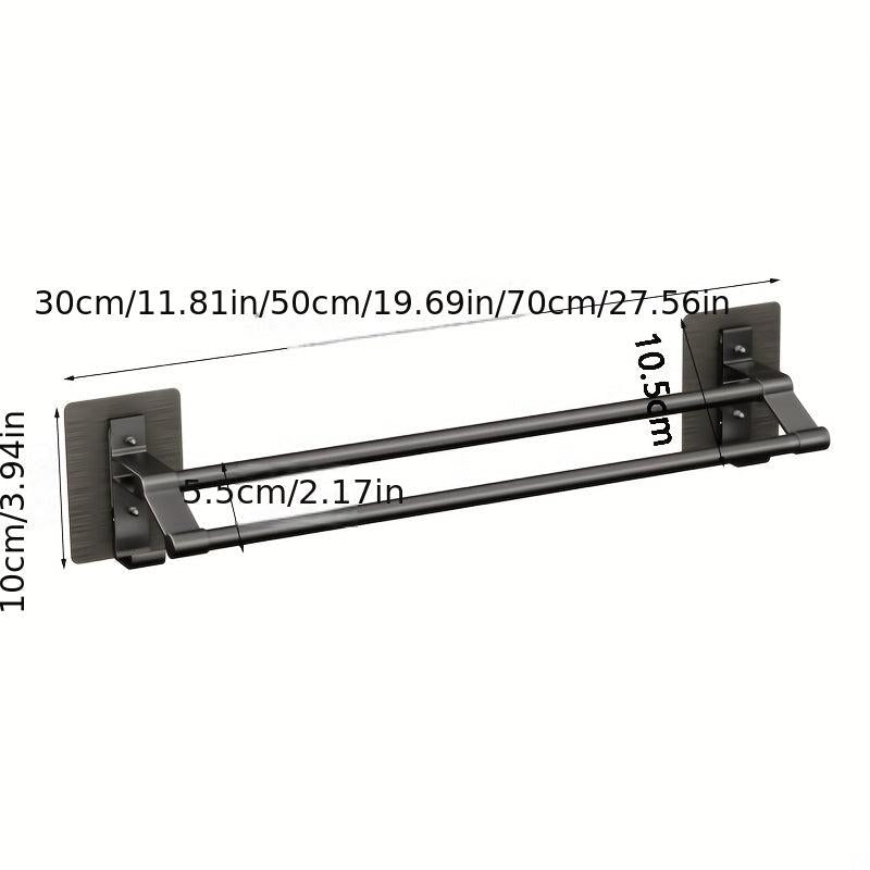 Space Aluminum Towel Bar Wall Mounted Towel Holder with Double Rods