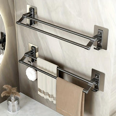 Space Aluminum Towel Bar Wall Mounted Towel Holder with Double Rods