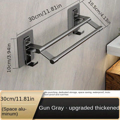Space Aluminum Towel Bar Wall Mounted Towel Holder with Double Rods
