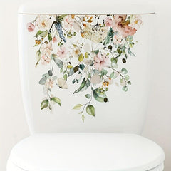 Eco Friendly Plant Leaf Flower Toilet Sticker Self Adhesive