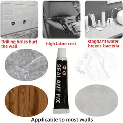 Stainless Steel Soap Dispenser Holder Self Adhesive Bathroom Toilet Rack