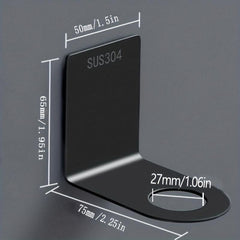 Stainless Steel Soap Dispenser Holder Self Adhesive Bathroom Toilet Rack