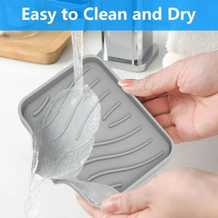 Silicone Soap Dish Self Draining Soap Tray for Shower Bathroom Kitchen