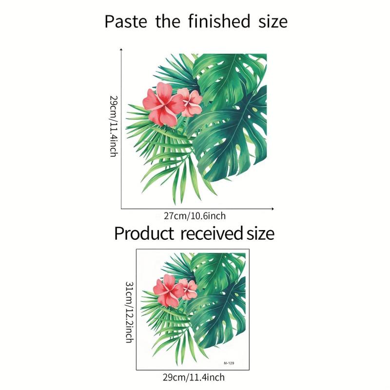Waterproof Tropical Green Plant Leaf Sticker for Home Decor