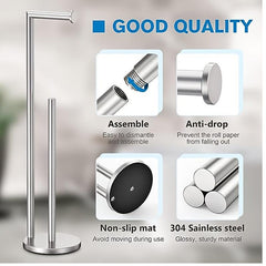 Stainless Steel Toilet Paper Holder Freestanding Tissue Holder