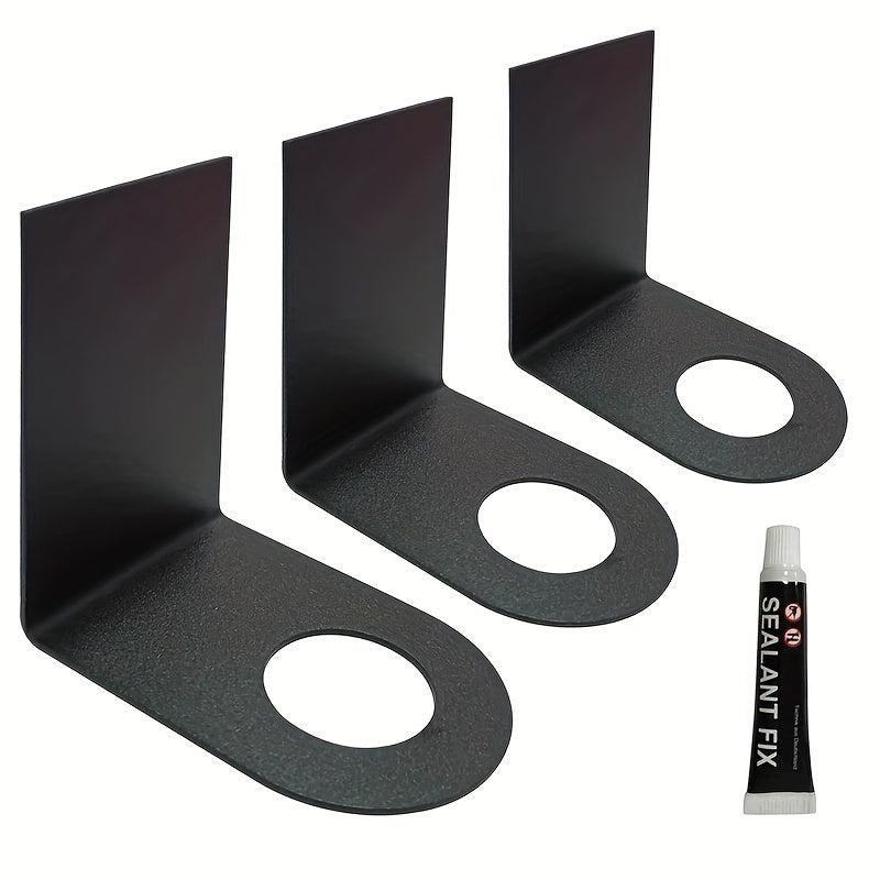 3pcs Stainless Steel Shampoo Holder Rack Self Adhesive Bathroom Accessories