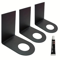 3pcs Stainless Steel Shampoo Holder Rack Self Adhesive Bathroom Accessories