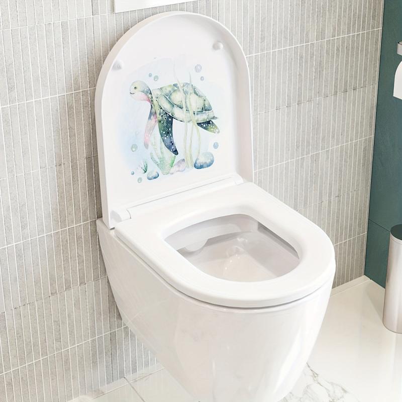 Turtle Swimming Toilet Sticker Waterproof Self Adhesive Decoration