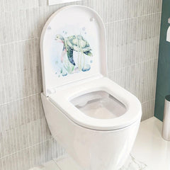 Turtle Swimming Toilet Sticker Waterproof Self Adhesive Decoration