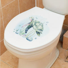 Turtle Swimming Toilet Sticker Waterproof Self Adhesive Decoration