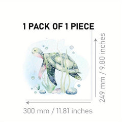 Turtle Swimming Toilet Sticker Waterproof Self Adhesive Decoration