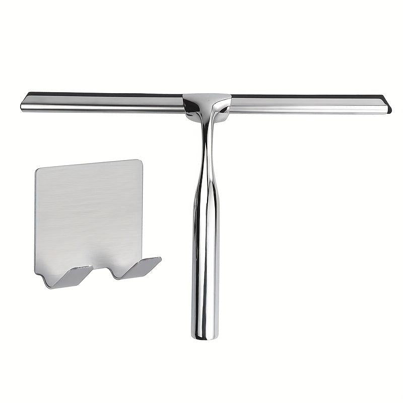 Stainless Steel Glass Wiper with Hook Bathroom Tool