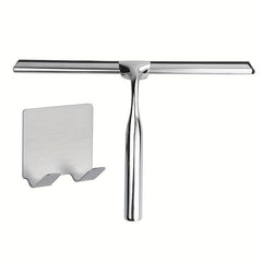 Stainless Steel Glass Wiper with Hook Bathroom Tool