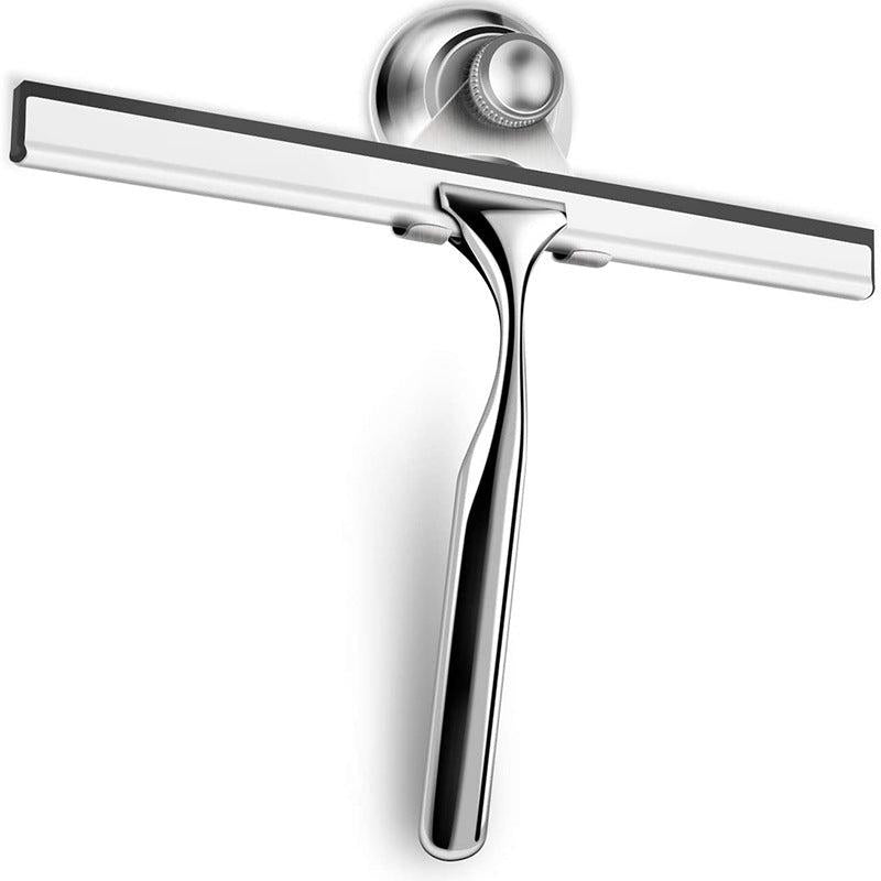 Stainless Steel Glass Wiper with Hook Bathroom Tool