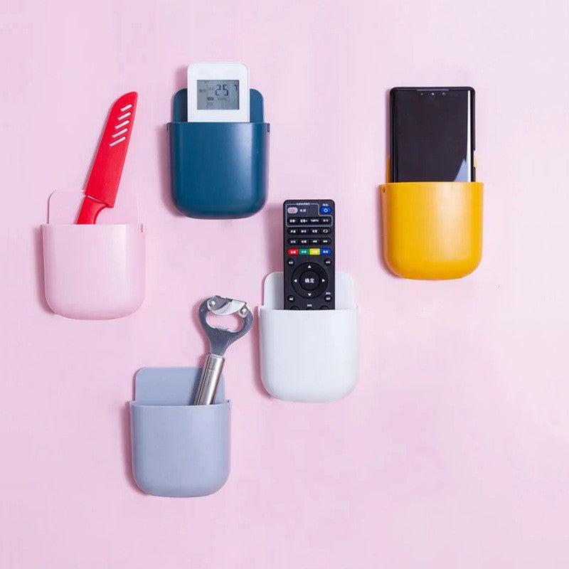Wall Mounted Remote Control Storage Box Bedside Organizer Rack