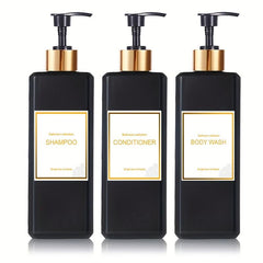 3pcs Soap Dispenser Set Countertop Lotion Bottle with Waterproof Label