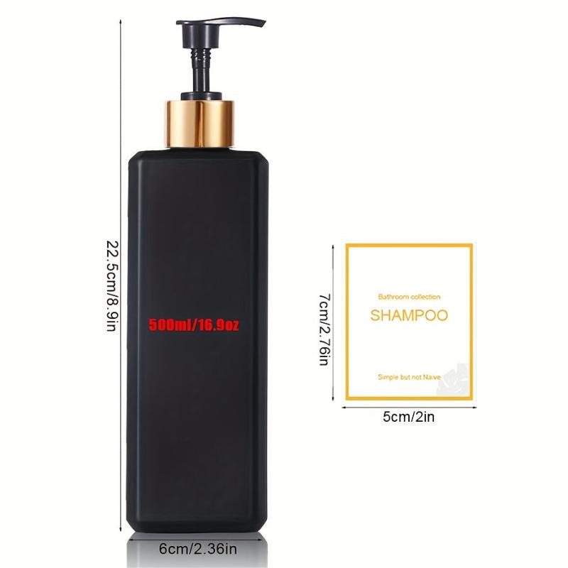 3pcs Soap Dispenser Set Countertop Lotion Bottle with Waterproof Label