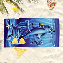 Dolphin Pattern Large Bath Towel - Absorbent Lightweight Sandproof