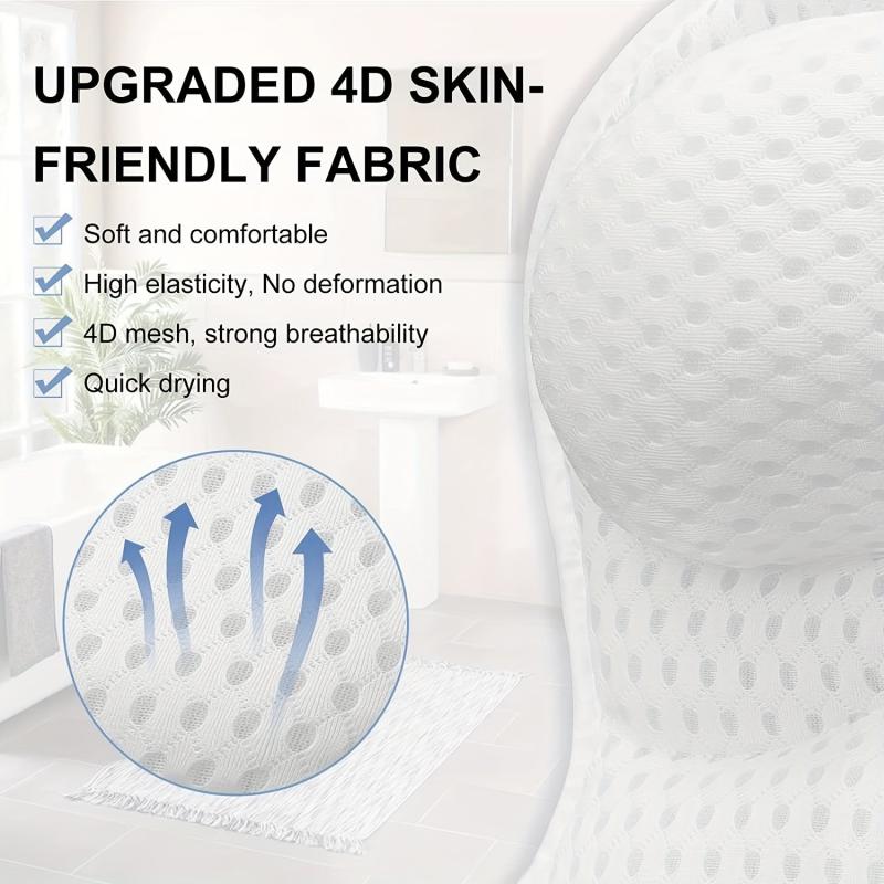 Bath Pillow Spa Pillows Neck Head Back Support Thick Tub Cushions