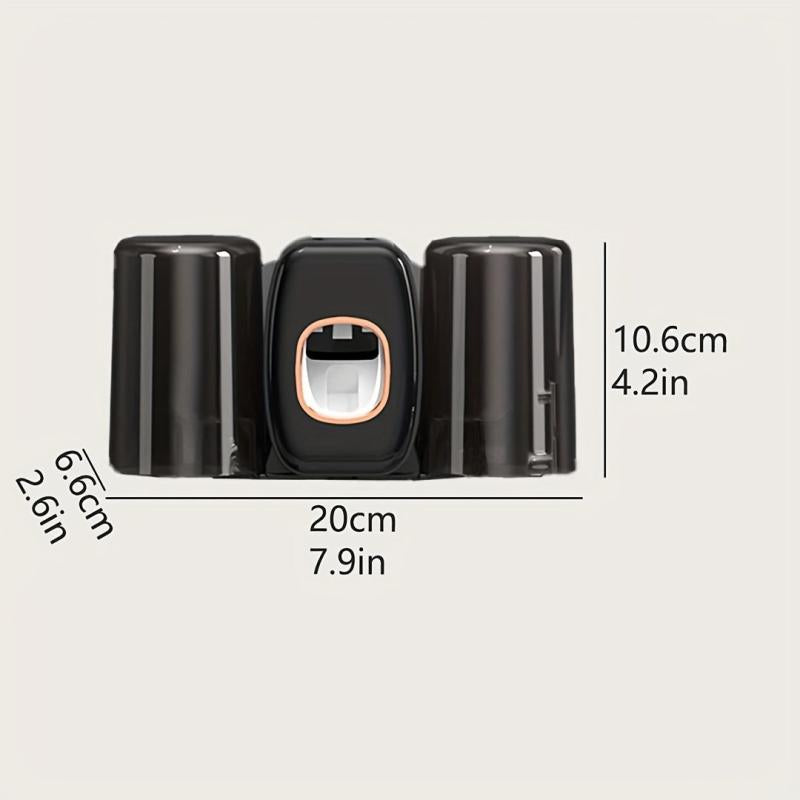 Auto Toothpaste Squeezer & Toothbrush Holder Set Wall Mounted