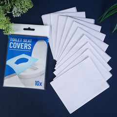 10pcs Disposable Toilet Seat Covers Flushable Paper Restroom Travel Large Potty