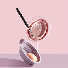Multicolor Silicone Makeup Brush Scrub Bowl Powder Puff Beauty Egg Cleaning Pad