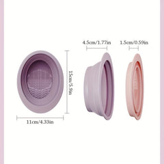 Multicolor Silicone Makeup Brush Scrub Bowl Powder Puff Beauty Egg Cleaning Pad